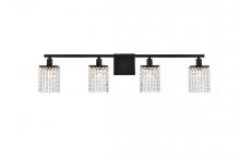  LD7012BK - Phineas 4 lights bath sconce in black with clear crystals