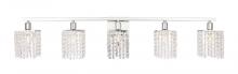  LD7015C - Phineas 5 light Chrome and Clear Crystals wall sconce