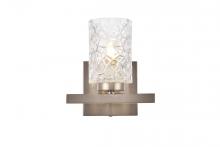  LD7025W7SN - Cassie 1 light bath sconce in satin nickel with clear shade