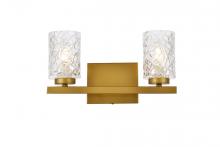  LD7026W14BR - Cassie 2 lights bath sconce in brass with clear shade