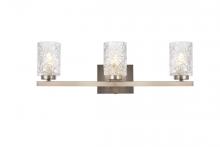  LD7027W24SN - Cassie 3 lights bath sconce in satin nickel with clear shade