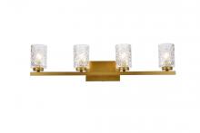  LD7028W32BR - Cassie 4 lights bath sconce in brass with clear shade