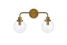  LD7033W19BR - Hanson 2 lights bath sconce in brass with clear shade