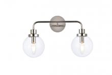  LD7033W19PN - Hanson 2 lights bath sconce in polished nickel with clear shade