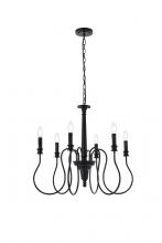  LD7044D26BK - Flynx 6 lights pendant in black