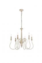  LD7044D26WD - Flynx 6 lights pendant in weathered dove