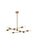  LD7051D31BR - Xavier 6 Lights Pendant in Brass