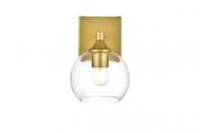  LD7308W6BRA - Foster 1 light Brass and Clear Bath Sconce