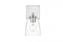  LD7309W5CH - Harris 1 light Chrome and Clear Bath Sconce