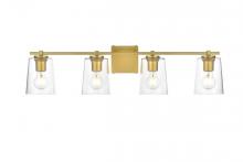  LD7310W33BRA - Kacey 4 light Brass and Clear Bath Sconce