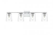  LD7310W33CH - Kacey 4 light Chrome and Clear Bath Sconce