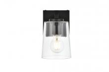  LD7310W5BLK - Kacey 1 light Black and Clear Bath Sconce