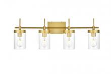  LD7319W32BRA - Benny 4 light Brass and Clear Bath Sconce