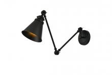  LD7323W6BLK - Ledger 1 Light Black Swing Arm Wall Sconce