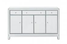  MF72001 - Buffet Cabinet 3 Drawers 4 Doors 56in. Wx13in. Dx36in. H in Antique Silver Paint