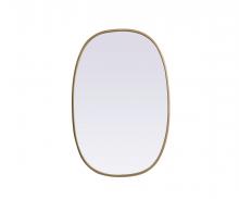  MR2B2030BRS - Metal Frame Oval Mirror 20x30 Inch in Brass