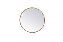  MR4818BR - Metal Frame Round Mirror 18 Inch in Brass