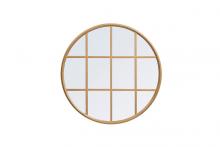  MR632828BR - Metal windowpane mirror 28 inch x 28 inch in Brass