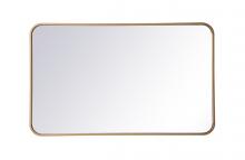  MR802236BR - Soft Corner Metal Rectangular Mirror 22x36 Inch in Brass