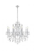  V2015D26C/RC - St. Francis 8 Light Chrome Chandelier Clear Royal Cut Crystal