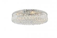  V2030F24C/RC - Maxime 9 Light Chrome Flush Mount Clear Royal Cut Crystal