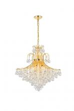 Elegant V8005G31G/RC - Toureg 15 Light Gold Chandelier Clear Royal Cut Crystal