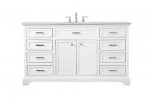  VF15060WH - 60 Inch Single Bathroom Vanity in White