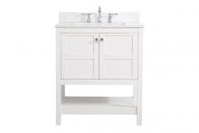  VF16430WH-BS - 30 Inch Single Bathroom Vanity in White with Backsplash