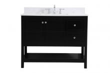  VF16442BK-BS - 42 Inch Single Bathroom Vanity in Black with Backsplash