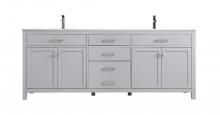  VF23384DGR - 84 Inch Double Bathroom Vanity In Grey