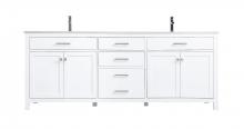  VF23384DWH - 84 Inch Double Bathroom Vanity In White