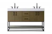  VF29254DMCB - 54 inch Double Bathroom Vanity in Chestnut Brown