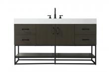 Elegant VF29260MMB - 60 inch Single Bathroom Vanity in Mocha Brown