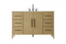  VF29354MHB - 54 Inch Single Bathroom Vanity In Honey Brown