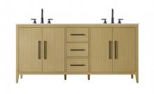  VF29372DMHB - 72 Inch Double Bathroom Vanity In Honey Brown