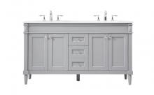 Elegant VF31860DGR - 60 inch double bathroom vanity in grey