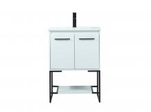  VF42524MWH - 24 Inch Single Bathroom Vanity in White