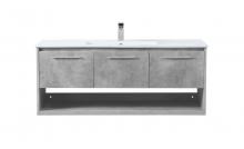  VF43048CG - 48 Inch Single Bathroom Floating Vanity in Concrete Grey