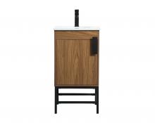  VF48818WB - 18 Inch Single Bathroom Vanity in Walnut Brown