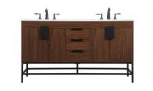  VF48860DMWT - 60 Inch Double Bathroom Vanity in Walnut