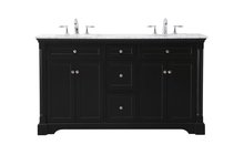  VF53060DBK - 60 Inch Double Bathroom Vanity Set in Black