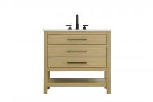  VF60536MHB - 36  inch Single Bathroom Vanity in Honey Brown