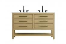  VF60560DMHB - 60 inch Double Bathroom Vanity in Honey Brown