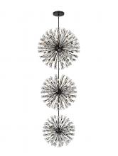  2500G44L3BK - Vera 44 Inch Three Tiers Crystal Starburst Chandelier in Black