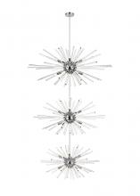  2502G46L3C - Sienna 46 Inch Three Tiers Crystal Starburst Chandelier in Chrome