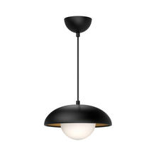  PD522011MBOP - Rubio 11-in Matte Black/Opal Matte Glass 1 Light Pendant