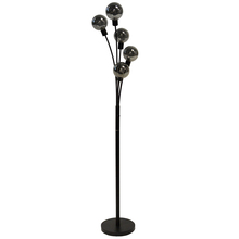  306F-BK - 5 Light Incandescent Floor Lamp Black Finish with Smoked Glass