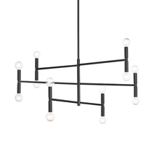  AVA-3012C-MB - 12LT Incandescent Chandelier, Matte Black Finish