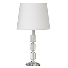  C11T-PC - 1 Light Crystal Table Lamp, Polished Chrome, White Shade