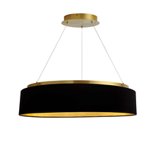  CIR-2634C-AGB-698 - 34W Chandelier, Aged Brass w/ Black Shade